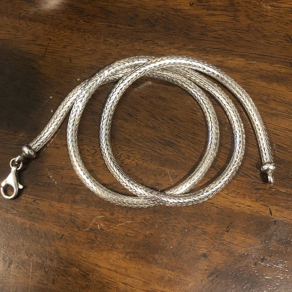 LOIS HILL Sterling Silver London Blue Topaz Faceted Pendant on Foxtail Chain - Picture 7 of 17